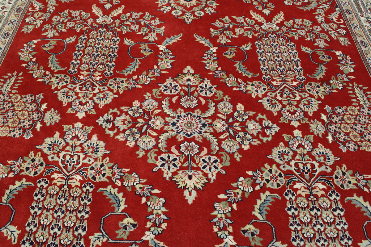 Back of Traditional Sharokh Design hand-knotted rug