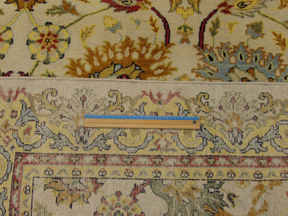 Full room view of colorful modern Ziegler hand-knotted rug