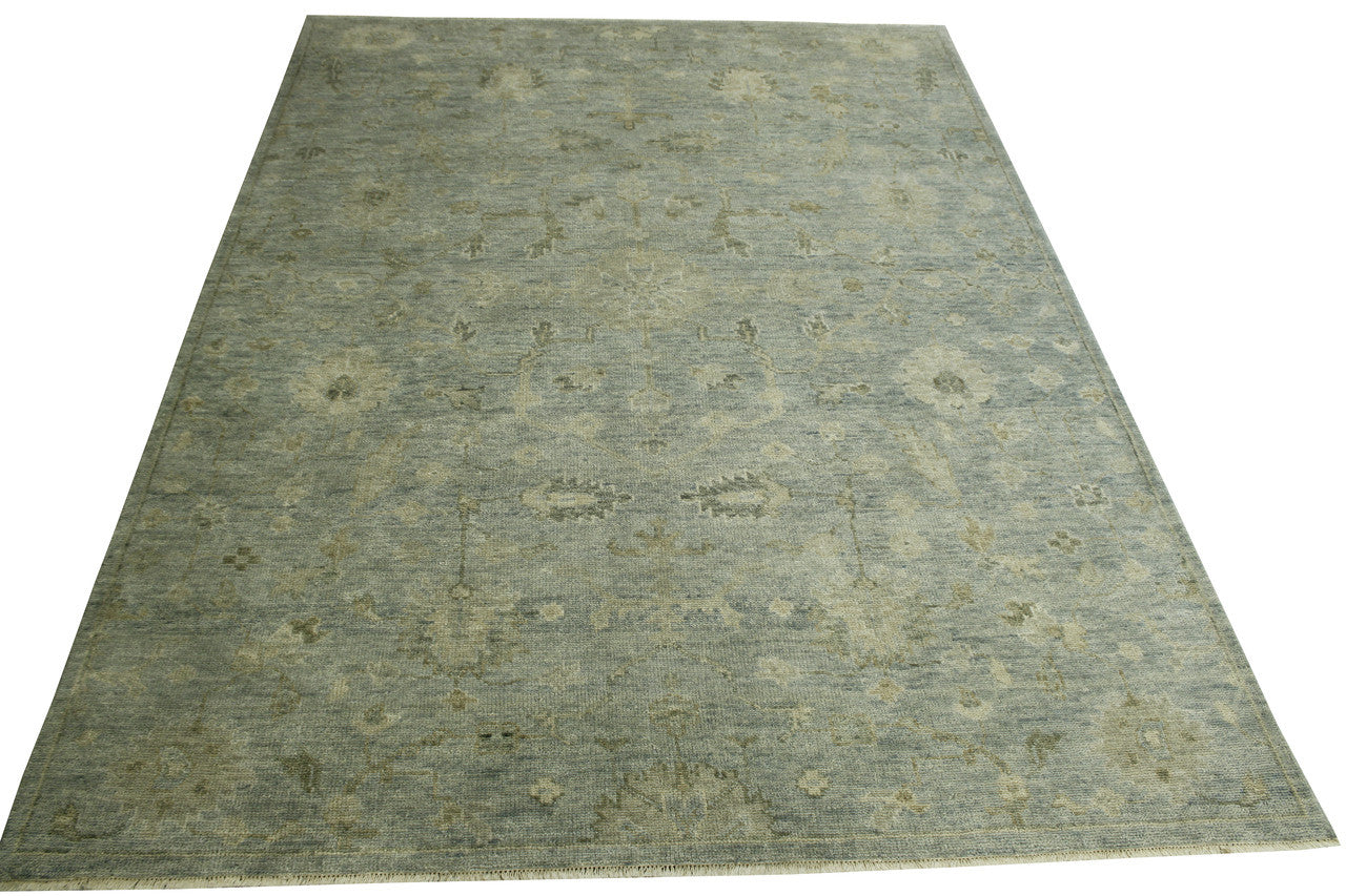 Close-up of wool pile, Gray & Beige rug