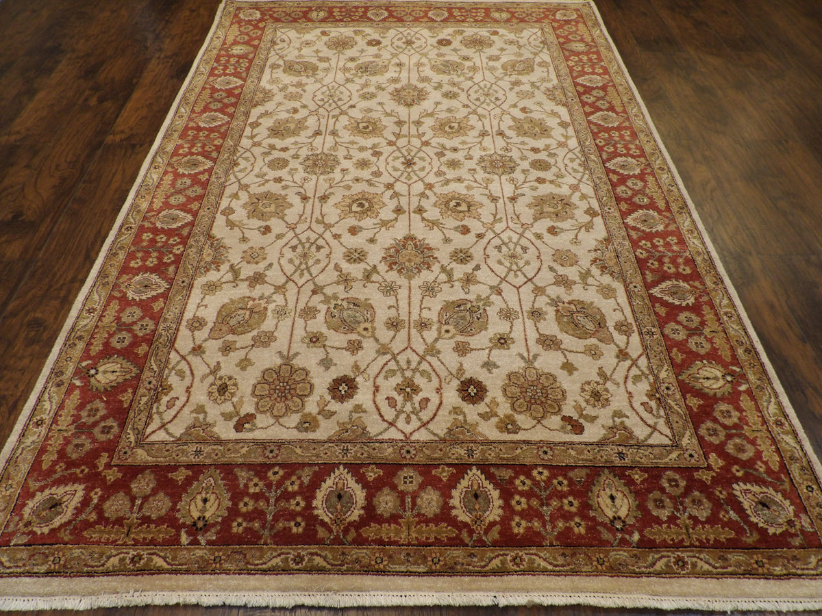 Chobie Antique hand-knotted wool rug in Beige, 6'0" x 9'0", SKU W919