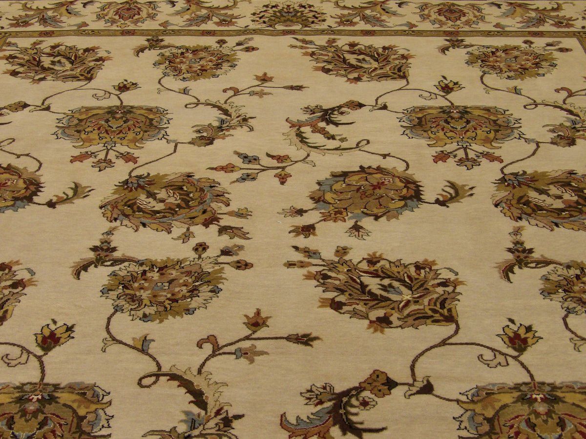 Back of Fine Jaipur Floral Design hand-knotted rug