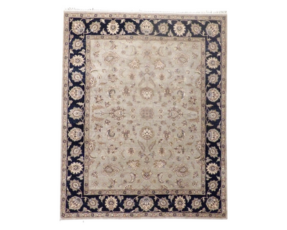 Chobie Oushak / Peshawar hand-knotted wool rug in Black, 8'0" x 10'0", SKU w963