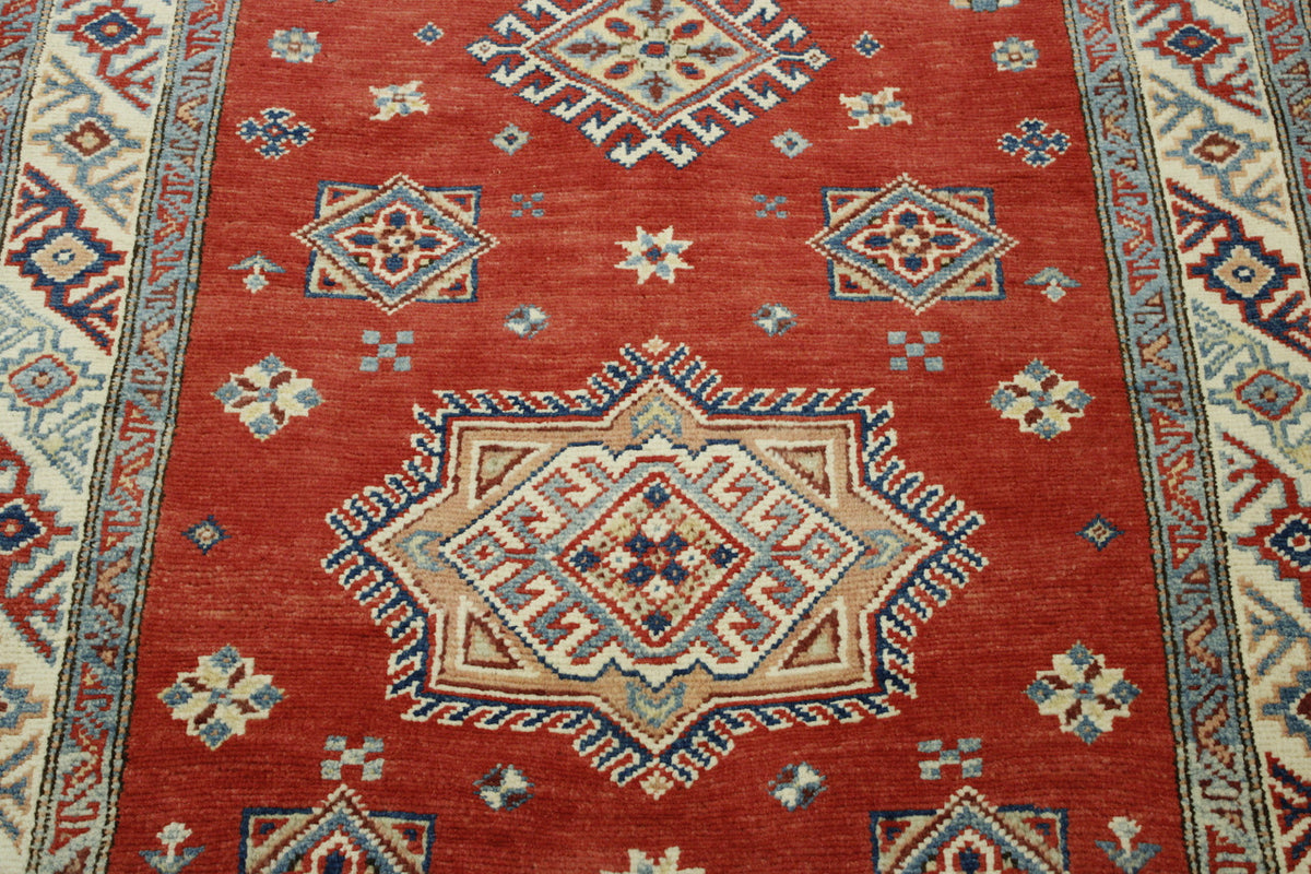 Full view of Tribal Super Kazak rug