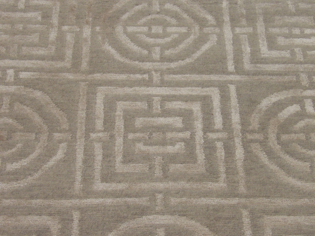 Back of Modern Circle Design hand-knotted rug