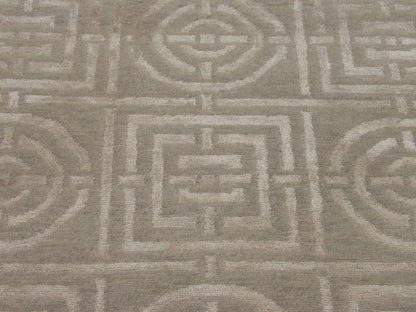 Back of Modern Circle Design hand-knotted rug