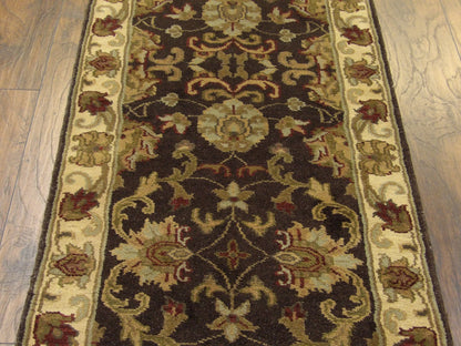 Back of Jaipur Kashan Thick Pile Antique Wash hand-knotted rug