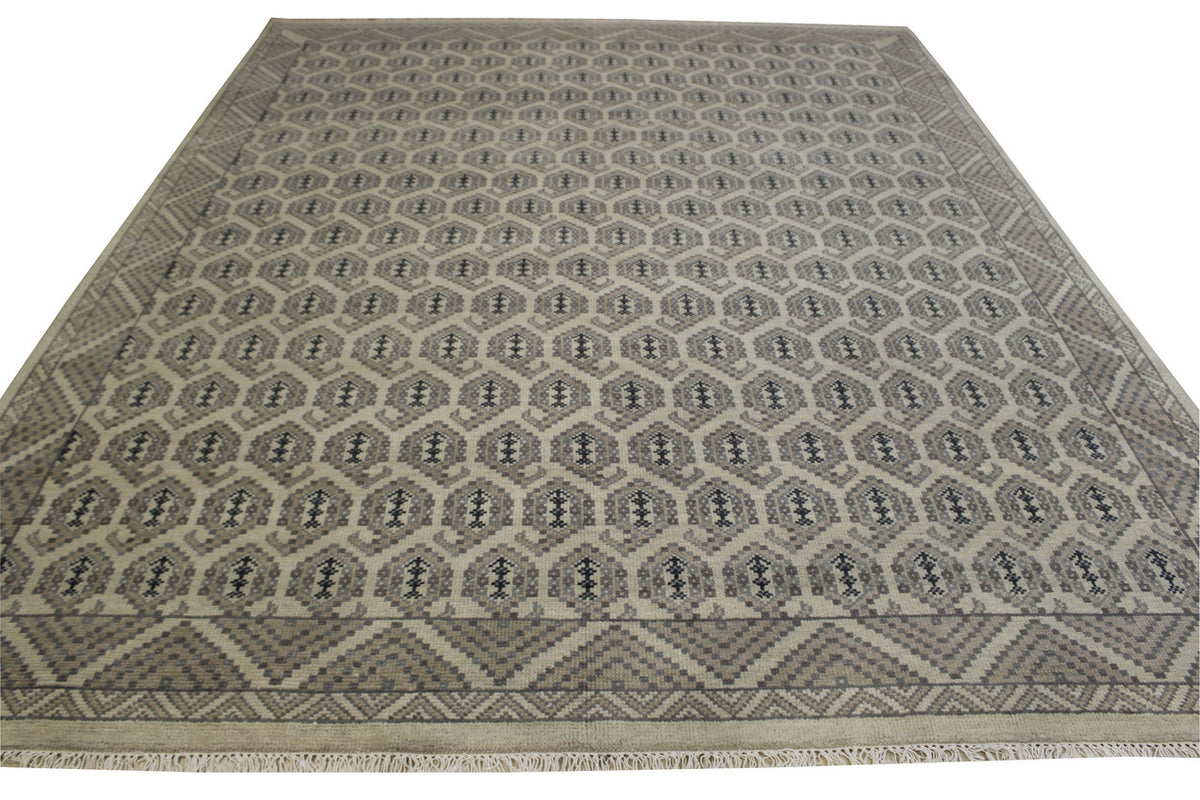 Full view of Oushak Kerman Design rug