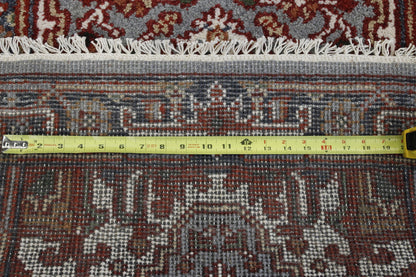 Tribal Indo Heriz rug corner detail
