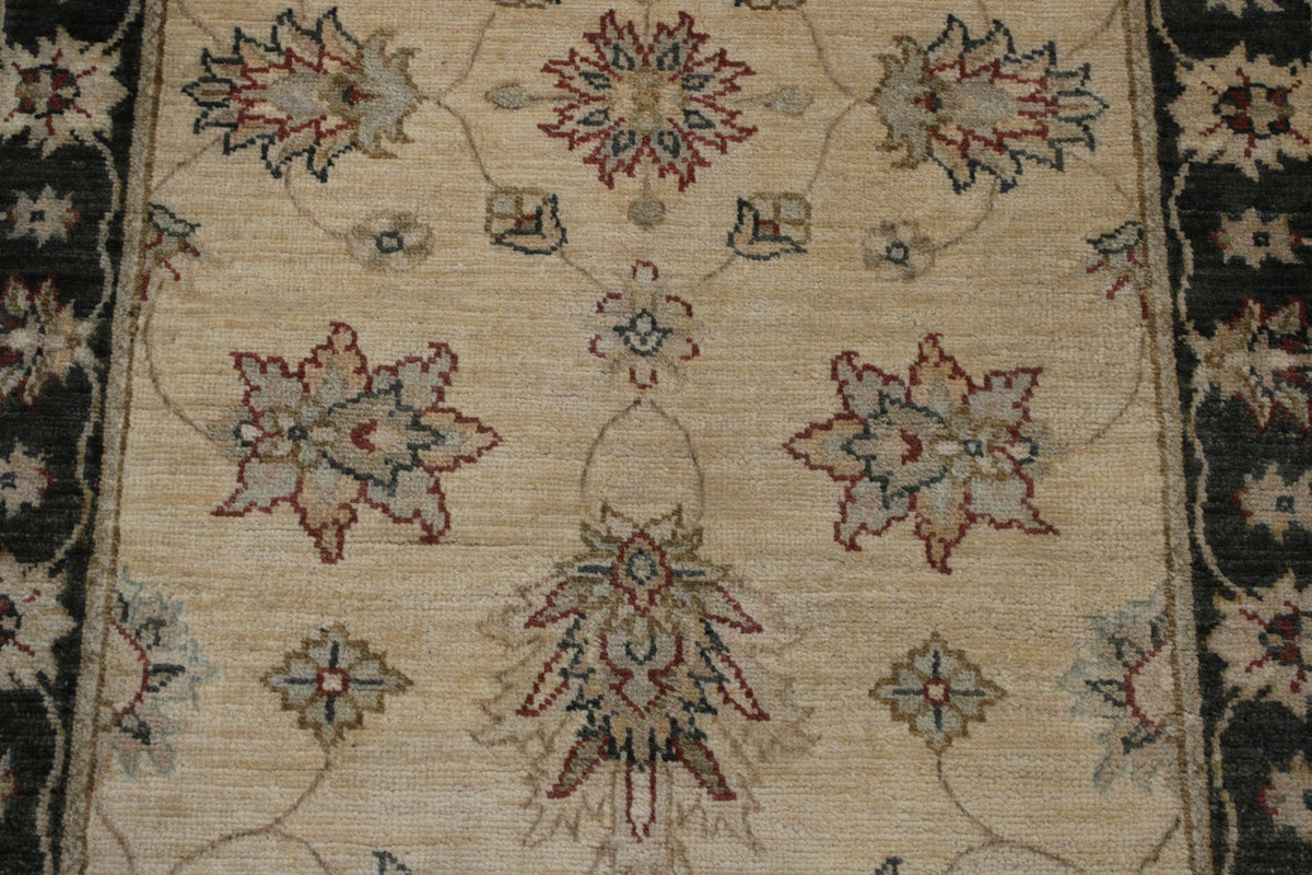 Back of Traditional Indo Ziegler Chobi hand-knotted rug