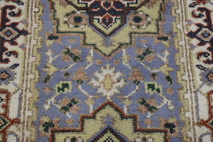 Close-up of wool pile, Blue rug