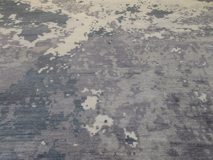 Wool-silk texture close-up, blue and gray ocean design