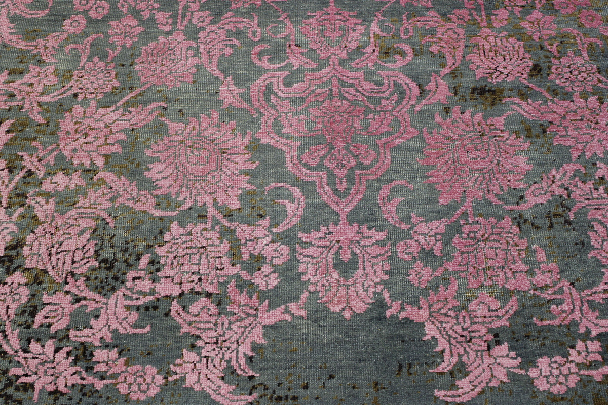Back of Transitional Broken Design hand-knotted rug