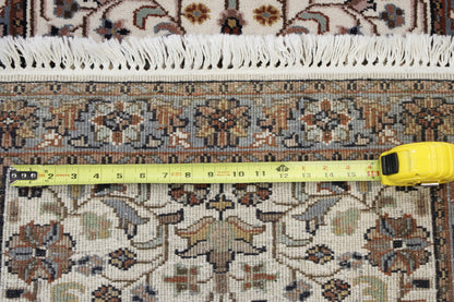 Traditional Indo Herati rug corner detail