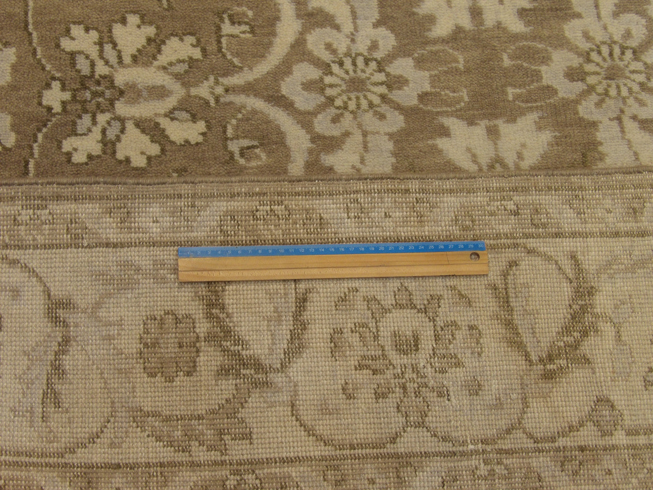 Brown & Beige Turk Oushak Wash rug in room setting