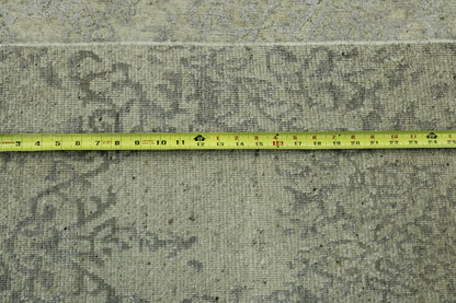 Close-up of wool-silk pile, Gray & Beige rug