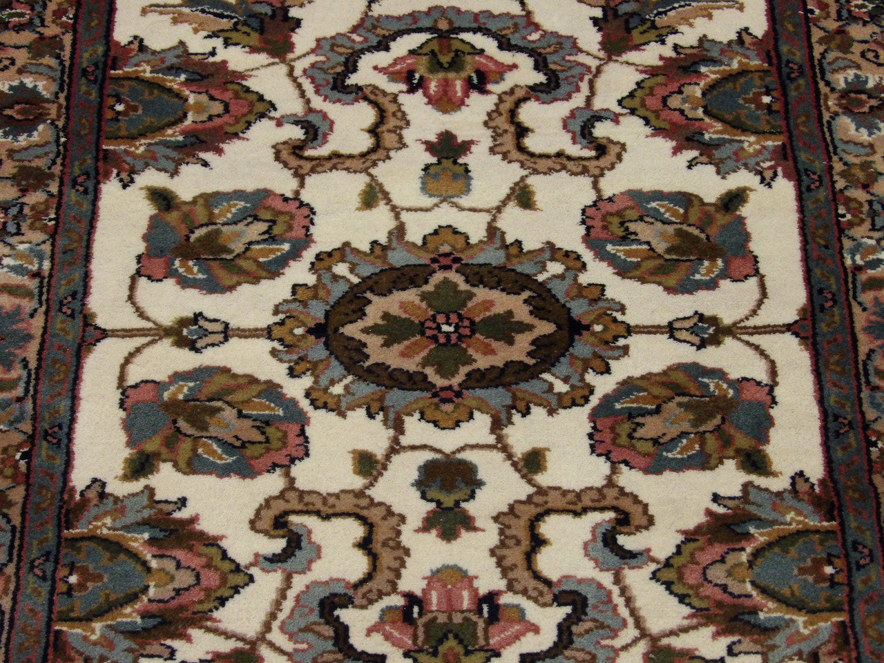 Back of Fine Persian Kashan hand-knotted rug
