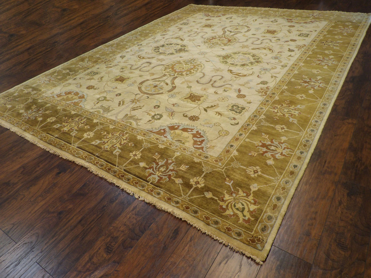 Gold & Green Jaipur Kashan rug in room setting