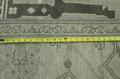 Close-up of wool pile, Gray & Beige rug