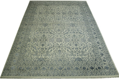 Transitional Fine Haji Jalili rug corner detail