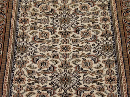 Ivory Fine Persian Kashan rug in room setting