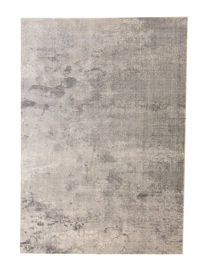 Gray 5'3" x 7'7" Modern Abstract Design Handloom Silk Rug - Sku: w2065