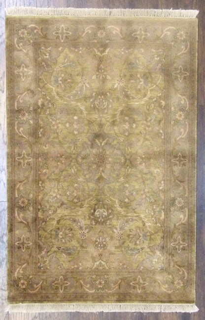Jaipur Kashan Antique Wash hand-knotted wool rug in Gold, full view