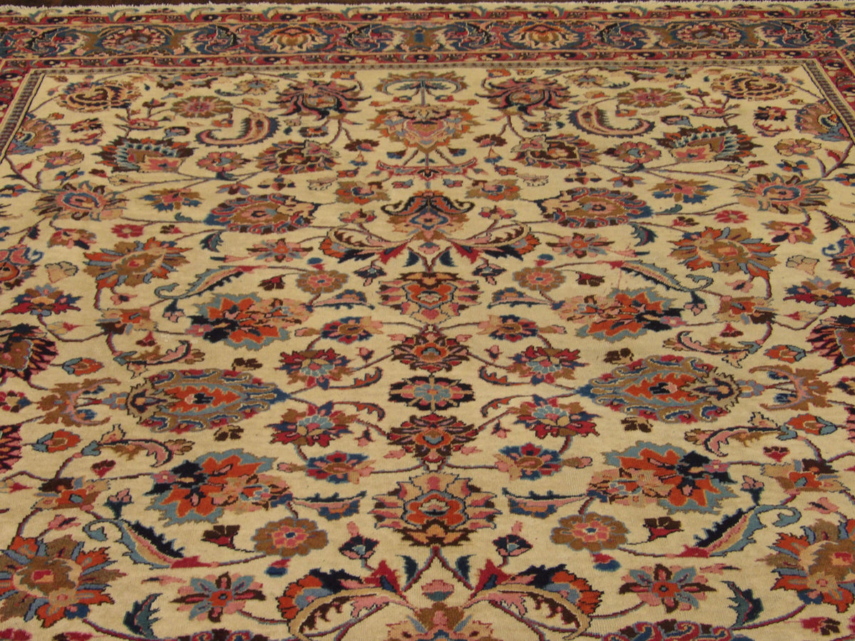 Back of Persian Semi Antique Khorasan hand-knotted rug