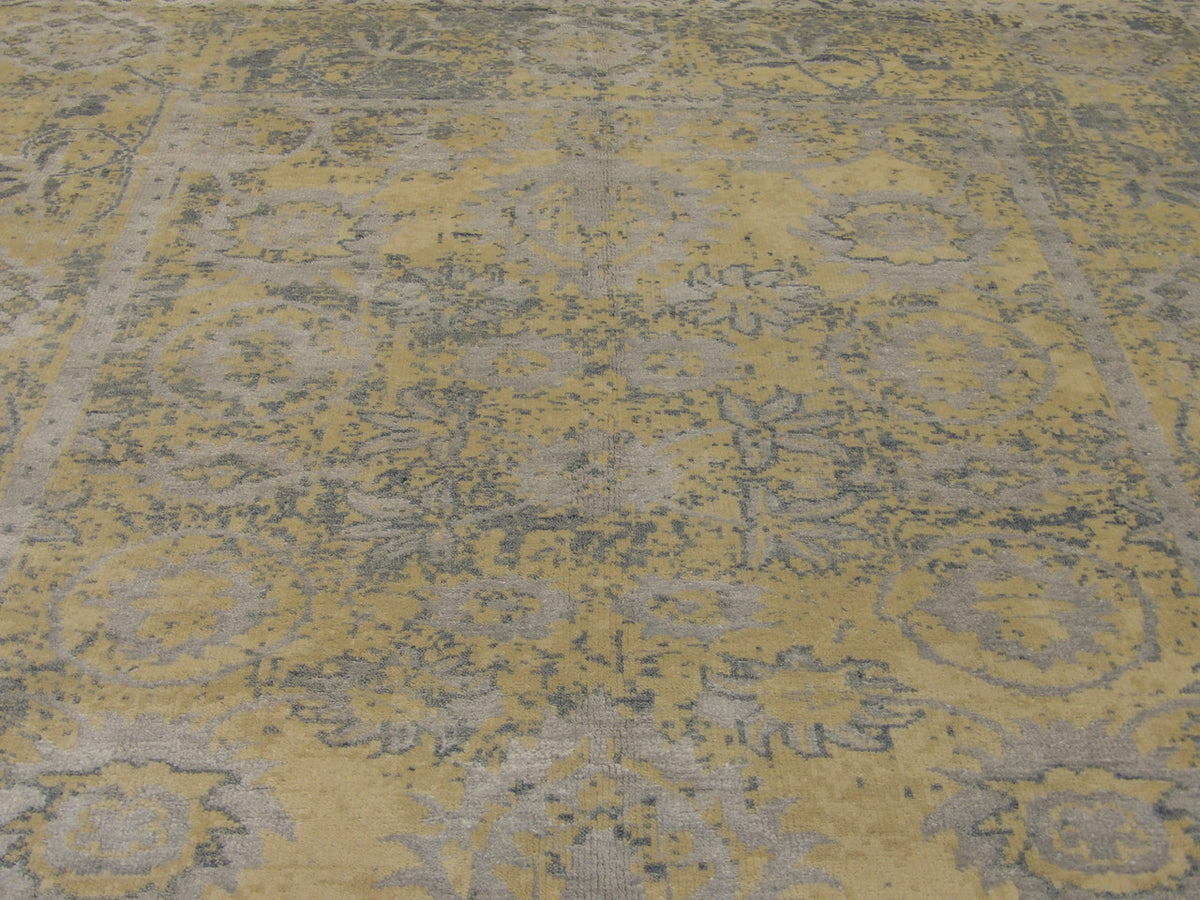 Back of Turk Anatolian Oushak Oxidized Wash hand-knotted rug