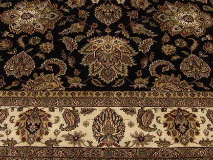 Fine Persian Mashad rug border detail
