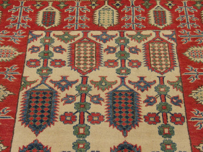 Back of Tribal Super Kazak hand-knotted rug