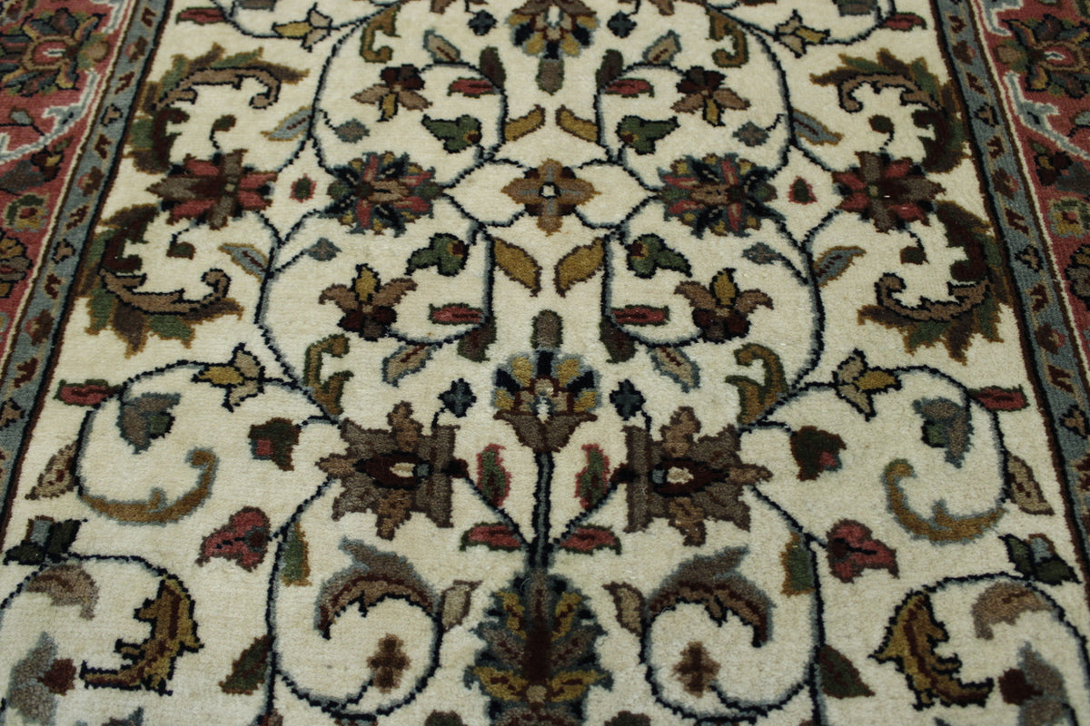 Back of Traditional Indo Mashad hand-knotted rug