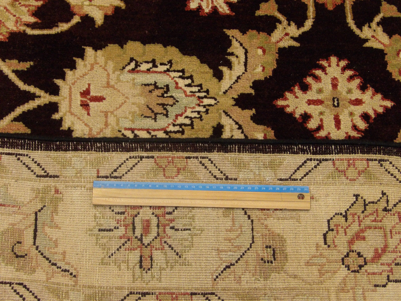 Back of Agra Kashan hand-knotted rug
