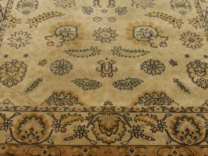 Fine Ziegler Tie-Dye Hand-Knotted Wool Rug in Beige — 6'0" x 9'0" | SKU W918