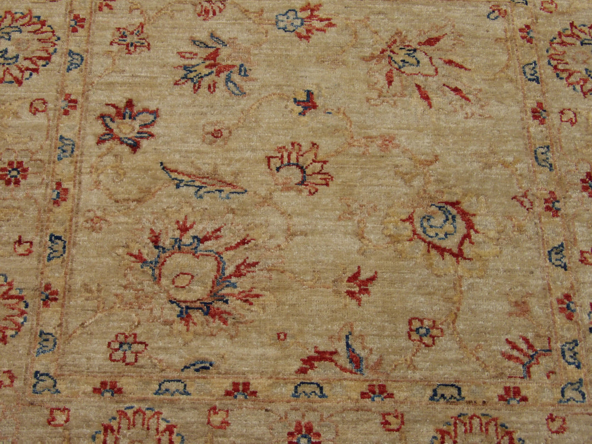 Back of Oushak Chobi hand-knotted rug