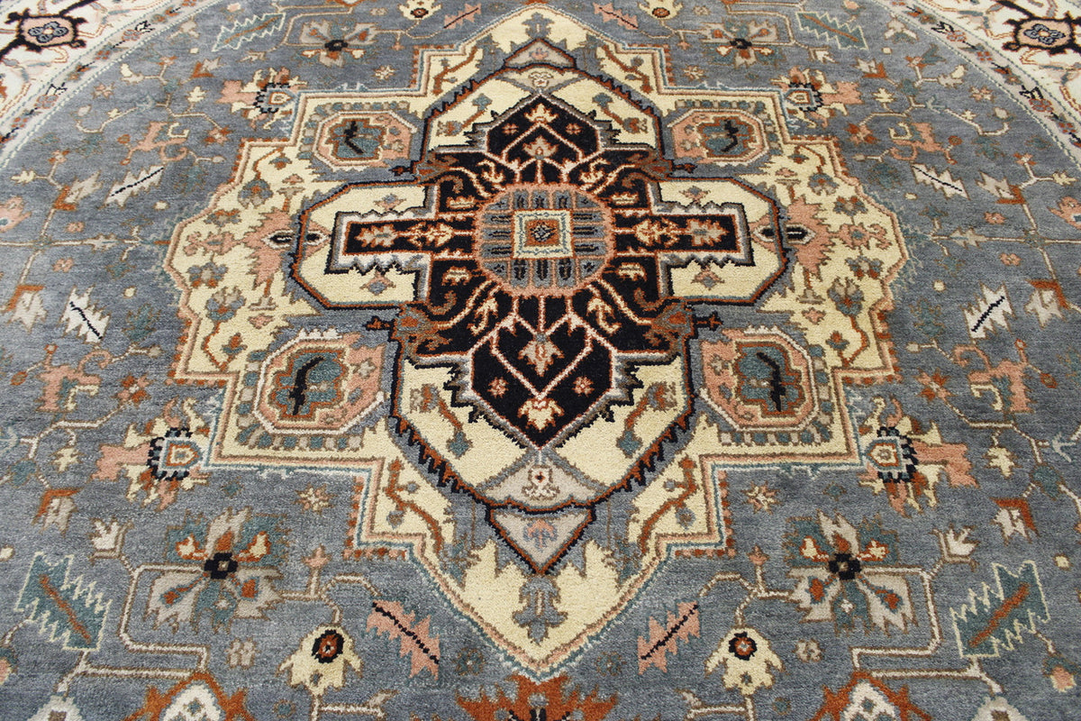 Full view of Tribal Indo Heriz rug