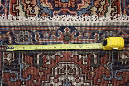 Back of Tribal Heriz hand-knotted rug