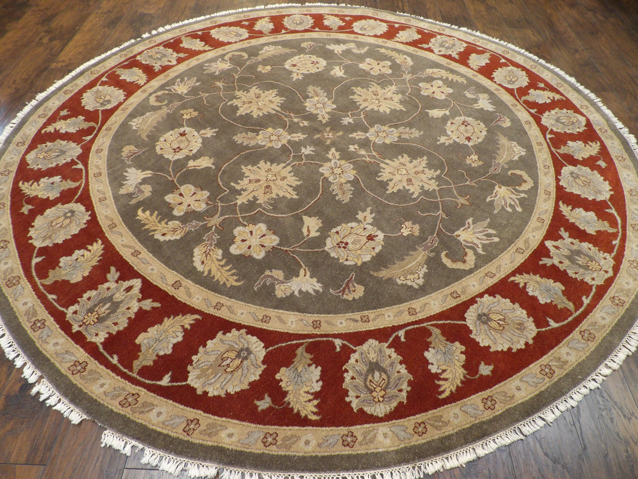Ziegler Oushak / Peshawar hand-knotted wool rug in Green, 9'1" x 9'1", SKU w507