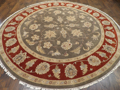 Ziegler Oushak / Peshawar hand-knotted wool rug in Green, 9'1" x 9'1", SKU w507