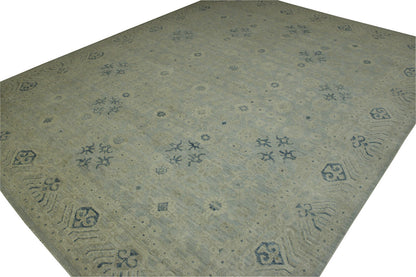 Close-up of wool pile, Blue & Gray rug