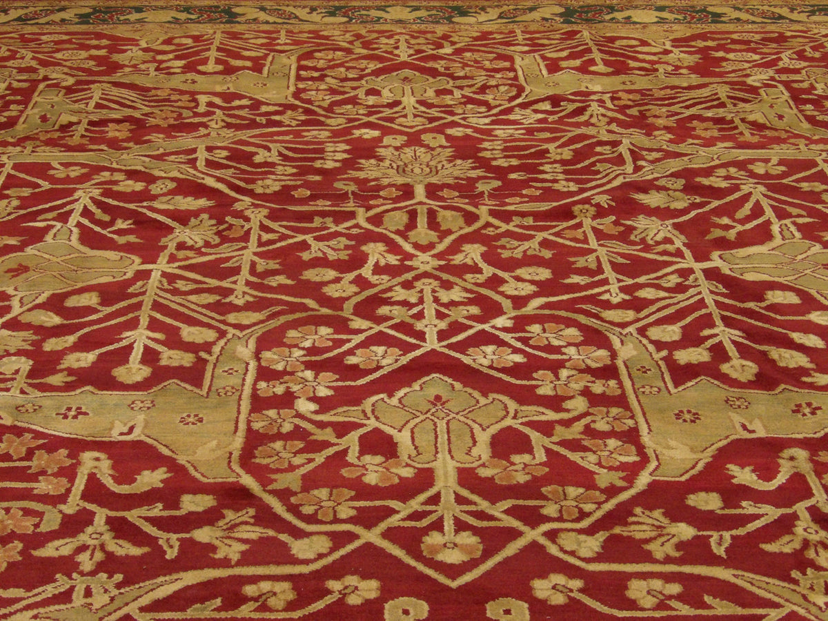Antique wash wool texture close-up, green and red