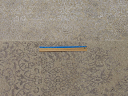 Gray abstract rug in room setting