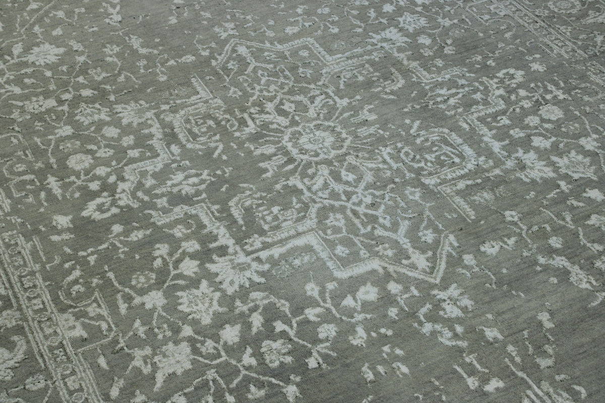 Back of Transitional Broken Heriz Design hand-knotted rug