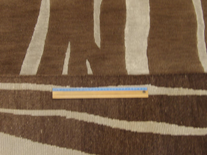 Tibetan brown and gray rug in room setting