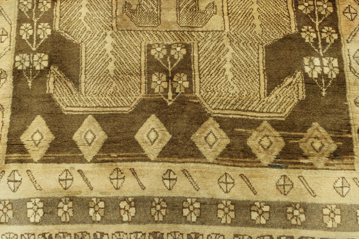 Back of Tribal Antique Hamadan hand-knotted rug