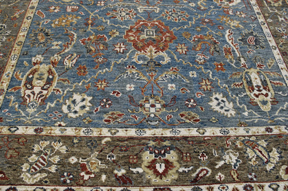 Traditional Colorful Ziegler rug corner detail