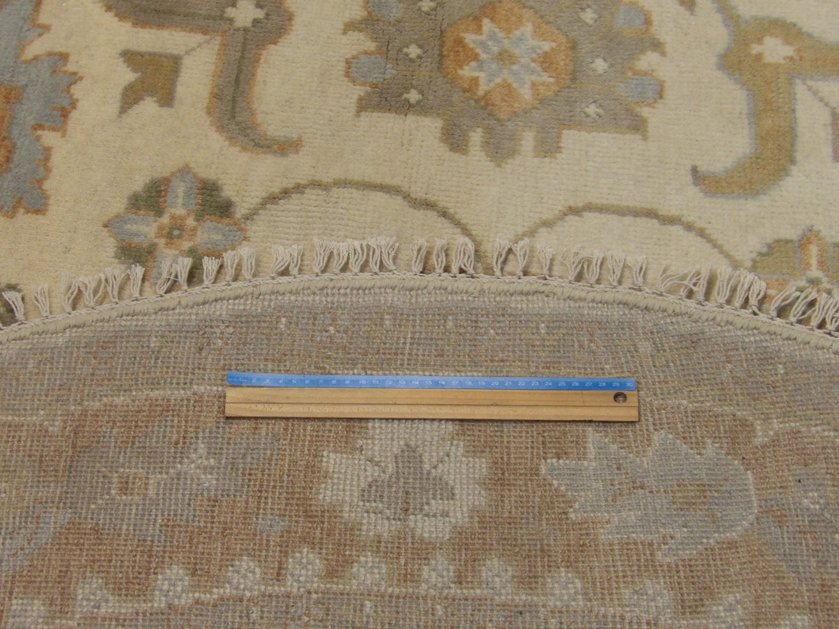 Beige & Pink Turk Oushak Natural Dye rug in room setting