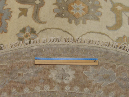 Beige & Pink Turk Oushak Natural Dye rug in room setting