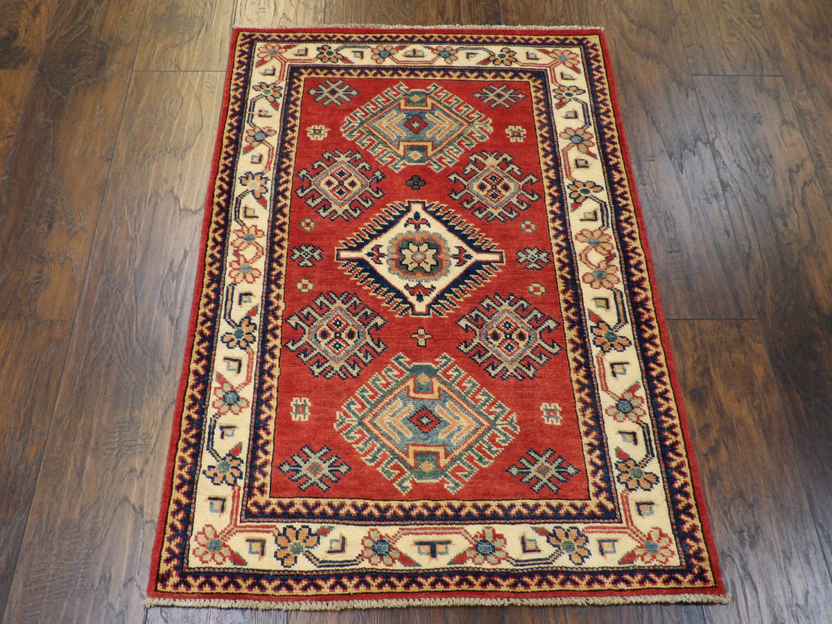 Kazak rug corner detail