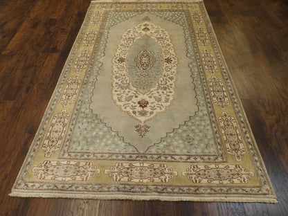 Fine Persian Haji Jalili Tabriz rug corner detail