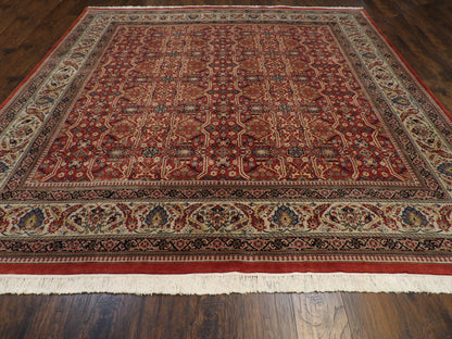Close-up of wool pile, Beige & Rust rug